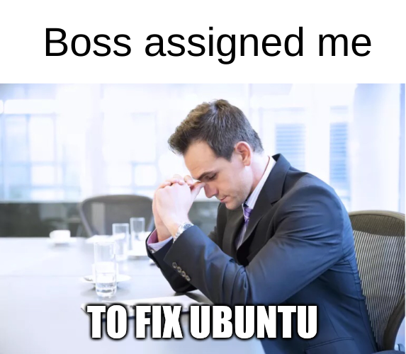 Boss assigned me to fix Ubuntu meme
